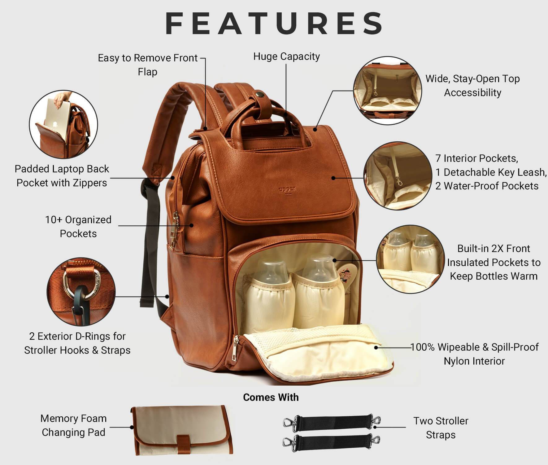 Best Diaper Bag Backpack Leather Moms Dads Diaper Bag for Baby Shower Gifts Baby Bag for Baby Registry Hospital Bag as Mom Holiday Gift Etsy UK