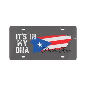 Placa de mi ADN Puerto Rico, Auto, Matrícula Personalizada, Regalo, Puertorriqueña, Decorativa, Aluminio, Modificación