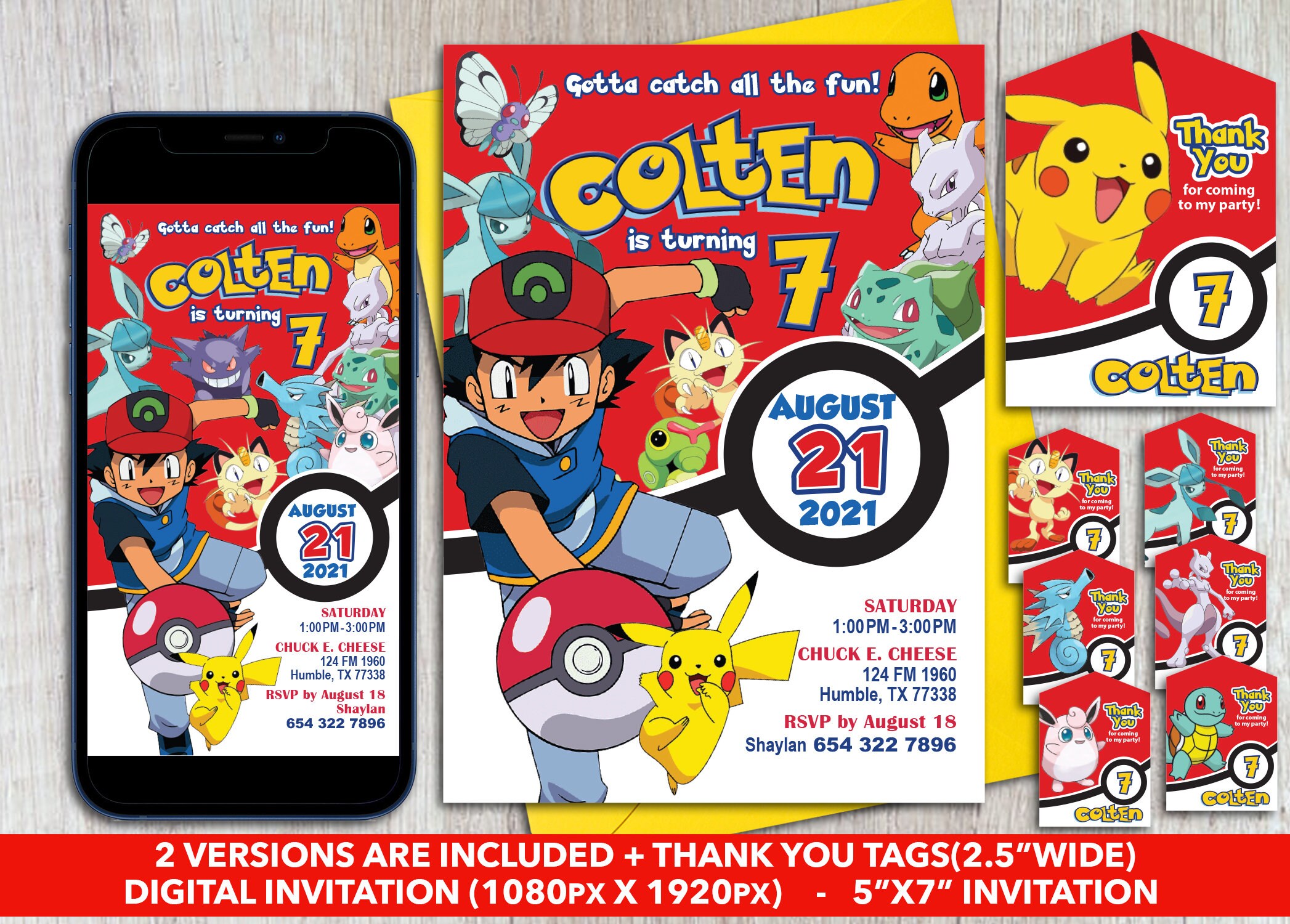 Pokemon Birthday Invitation Pokemon digital invitation Etsy
