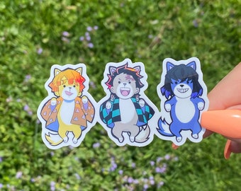 Holographic Anime Dog Sticker: Waterproof Vinyl Decal