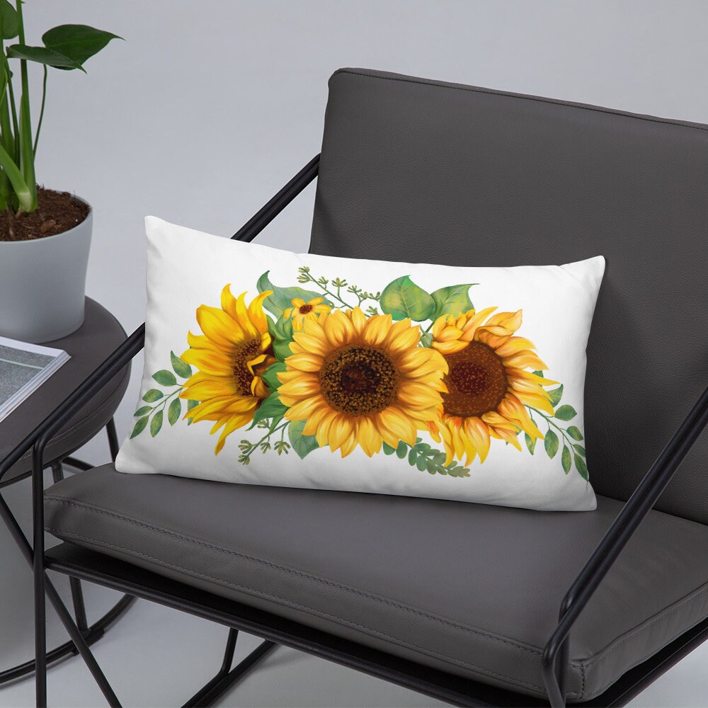 Sunflower Rectangle Pillow 20 x 12 Throw Pillow Bedroom Pillow Living Room Pillow Sunflower Lover