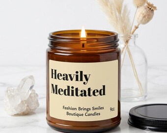 Candela per meditazione intensa - Regalo divertente per lo yoga, candela di soia per la meditazione, decorazione per lo studio, regalo scherzoso in barattolo d'ambra per la cura di sé, istruttore di mindfulness