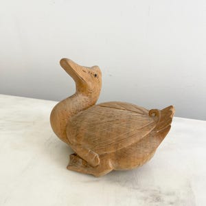 Vintage Wooden Hand-Carved Duck; Primitive Style Wood Mallard; Duck Lover Gift; Carved Animal Home Decor; Cottagecore Duck Figure