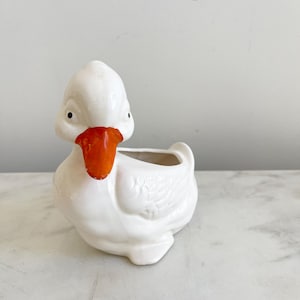 Vintage Ceramic Duck Flower Planter Pot