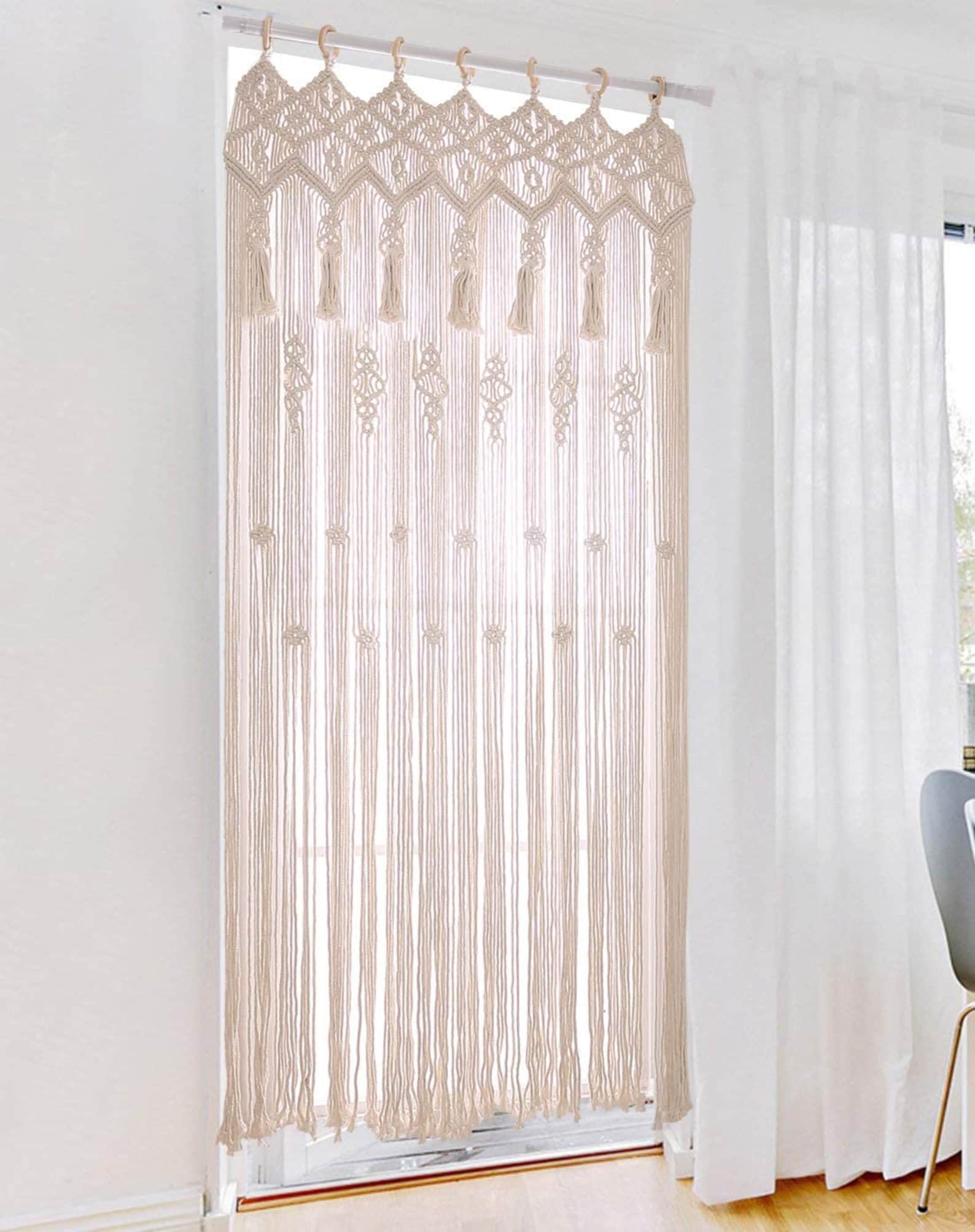 Macrame Curtain Room Divider Macrame Door Curtains Window Etsy UK