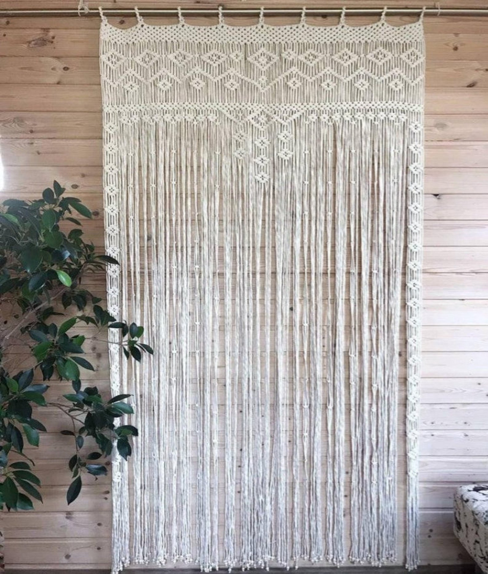 Makramee Türvorhang große Hochzeit Kulisse Wandbehang Etsy