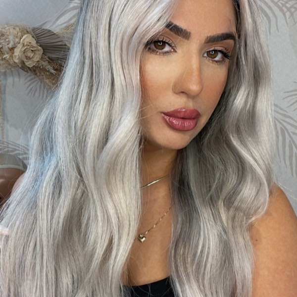 Platinum Human Hair Wig - Etsy