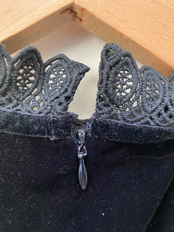 Vintage Black Velvet and Lace 60s BIBA 