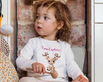 Christmas Rudolph Toddler Long Sleeve Tee, Reindeer Kids Shirt, Festive Holiday Children's Top, Cute Xmas Baby Clothing, Winter Rudolph Tee,