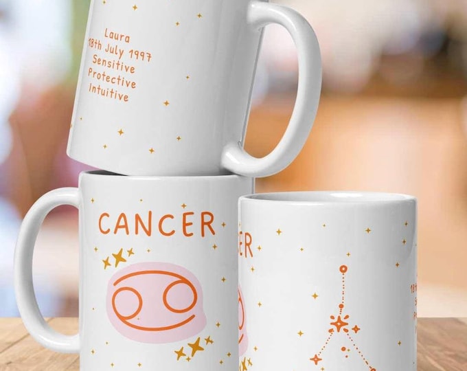 Cancer Zodiac Mug | Personalized Birthday Gift