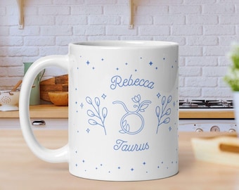 Personalized Taurus Zodiac Coffee Mug: Custom Birthday Gift