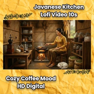 Traditionell kafferostning i javanesiskt kök | Mysig Lofi 10-tals HD digitalvideo
