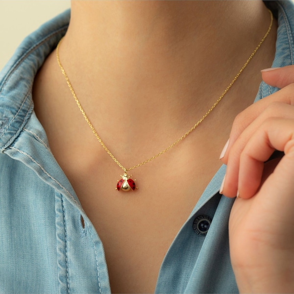 Sterling Silver Pink Enamel Ladybird Earrings in Pink | (NZ