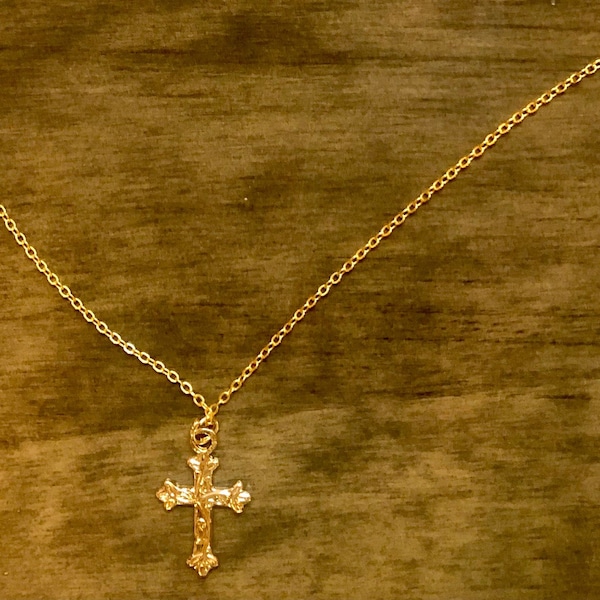Handmade Gold Plated Cross Necklace