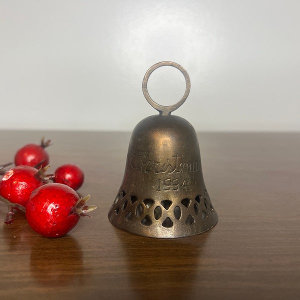 Vintage Brass Christmas Bell, Brass Bell, Vintage Bell, Vintage Christmas Eve Bell, 1994 Christams Bell