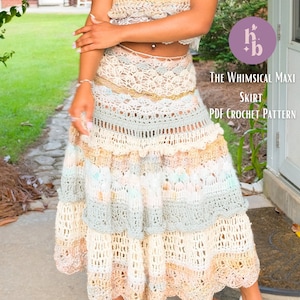 Whimsical Waves Crochet Skirt Pattern | Crochet Maxi Skirt | Digital PDF Crochet Pattern | Confident Beginner-Intermediate Skill Level