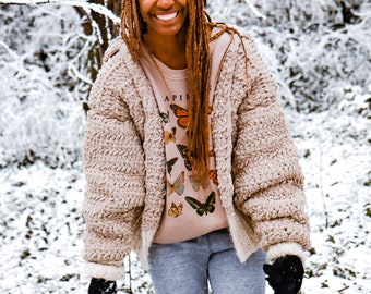 Cuddle Coat Crochet Pattern (Digital Download) | Blanket Yarn | Crochet Cardigan | Crochet Jacket | Crochet Sweater | Winter | Fall