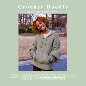 Crochet Hoodie Pattern Digital Download image 5