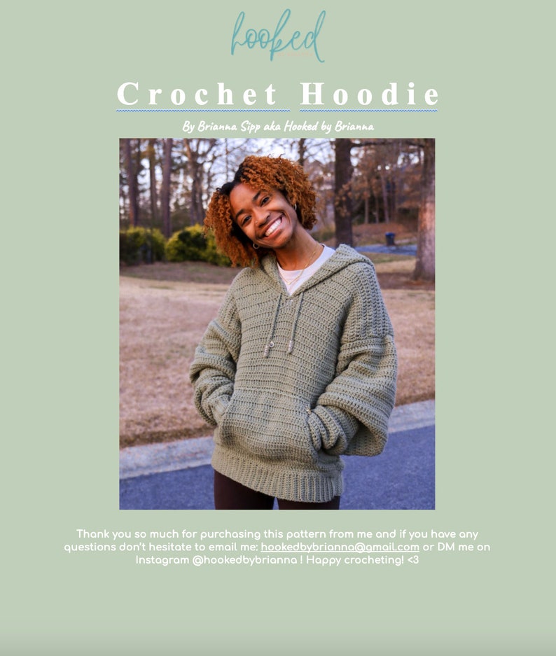 Crochet Hoodie Pattern Digital Download image 5