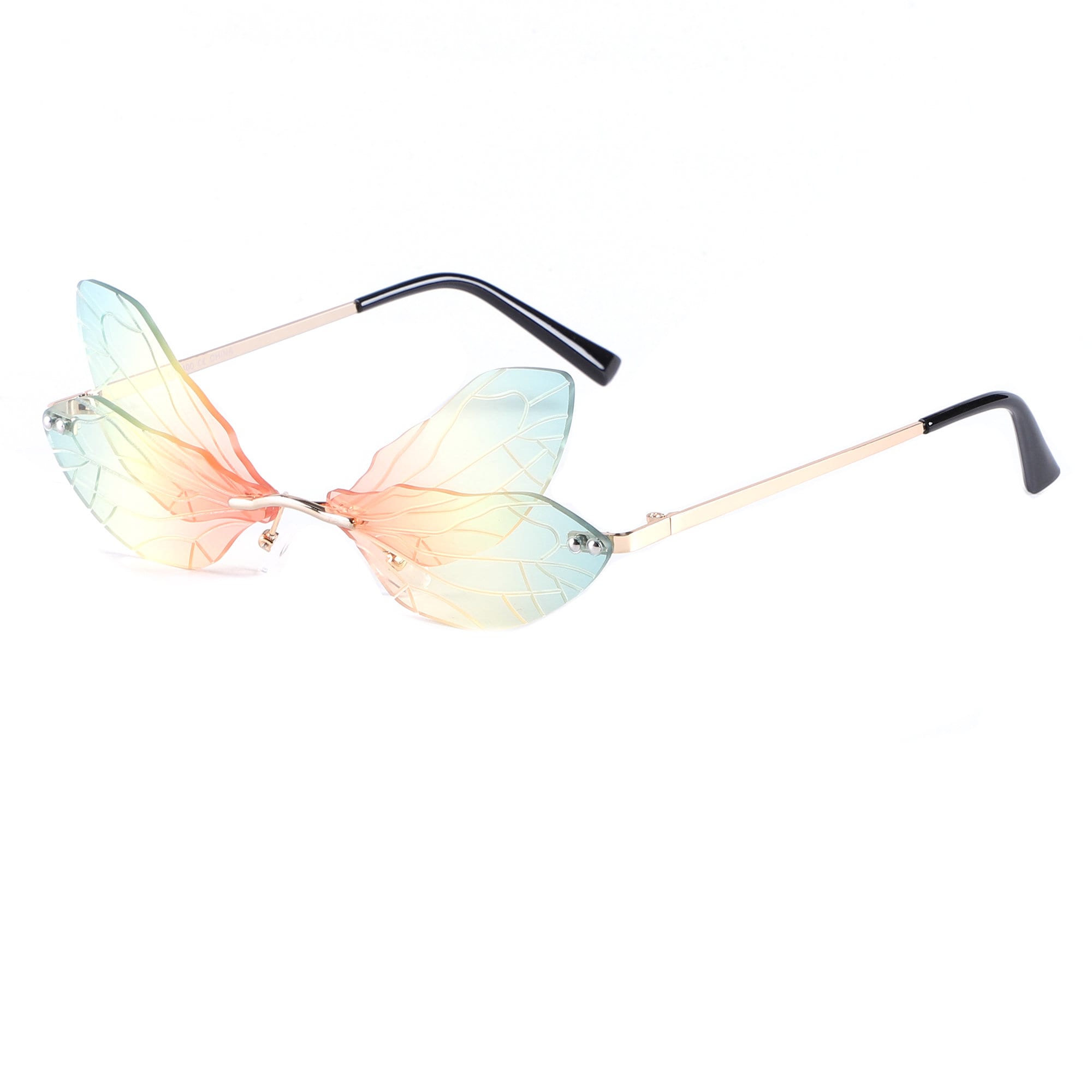 Dragonfly Wings Transparent Sunglasses Dragonfly Wing Sunglasses – Rave Fashion Goddess main image 2
