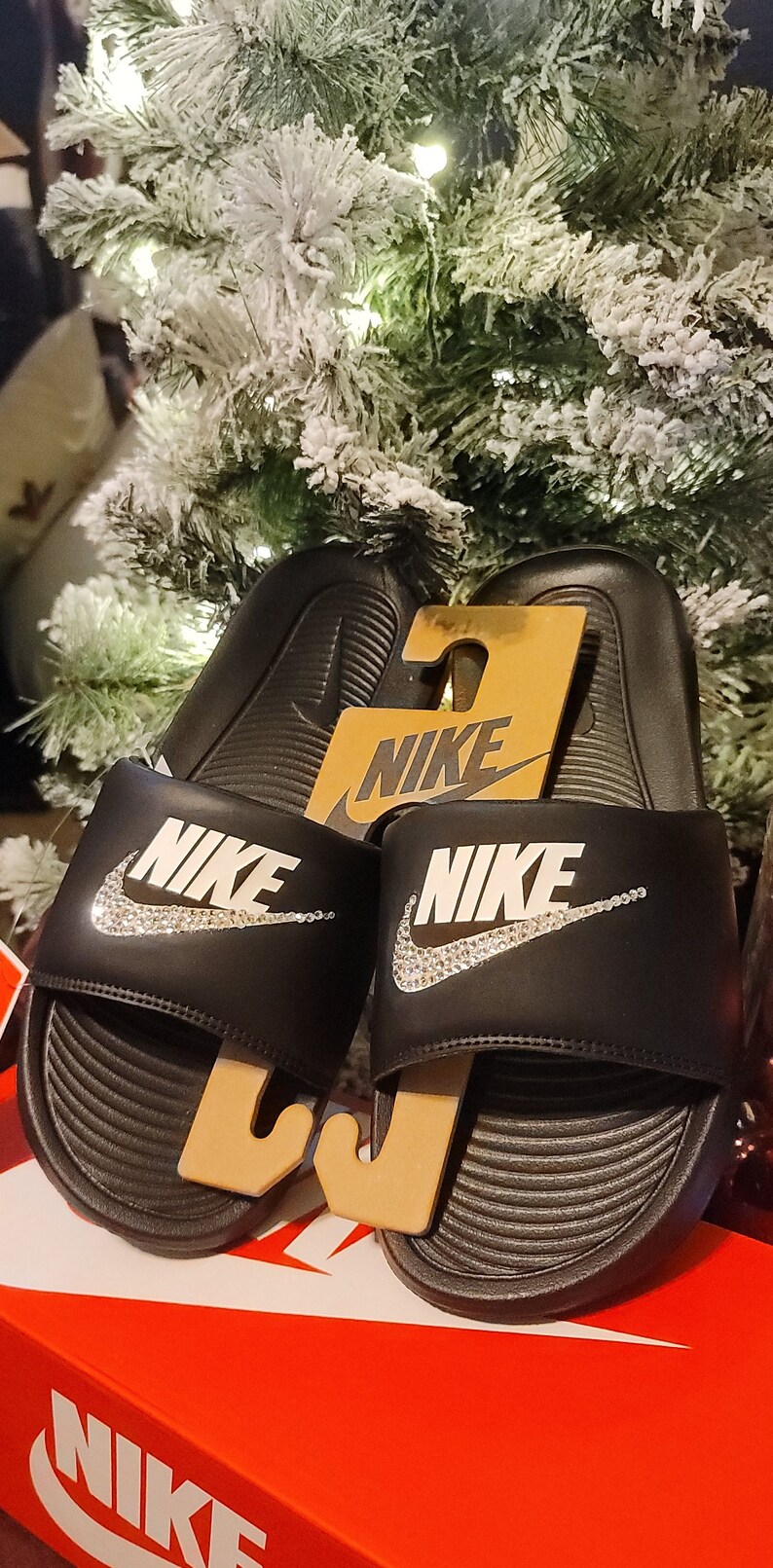 rhinestone nike slides