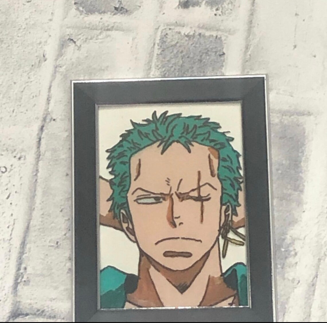 Zoro glass painting on a 6.5 by 8.5 canvasAnime Etsy
