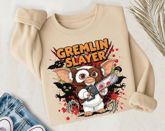 Gremlin Slayer PNG: 80s Horror Parody, Chainsaw Art (Digital Download)