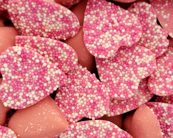 Cœurs en chocolat rose