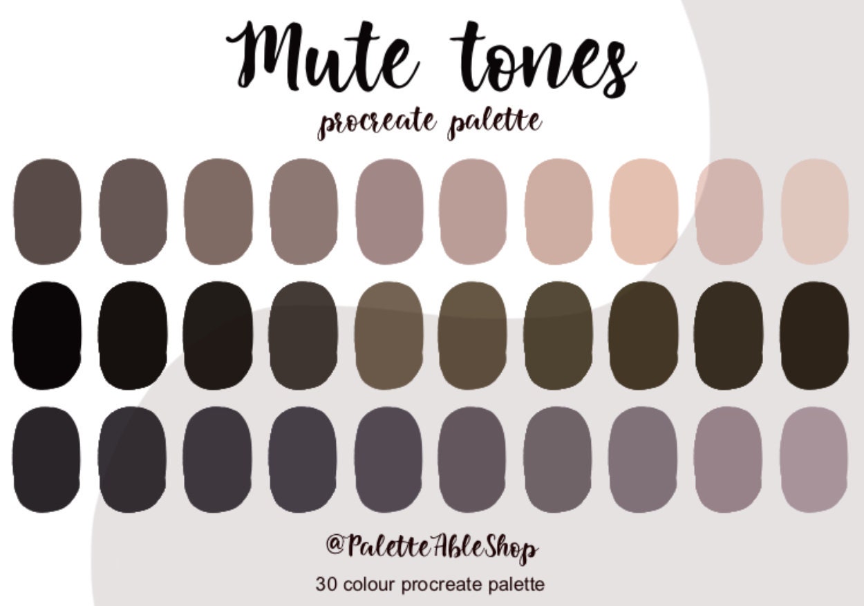 Mute Tones, Procreate Color Palette, Ipad, Color Palette, Swatches ...