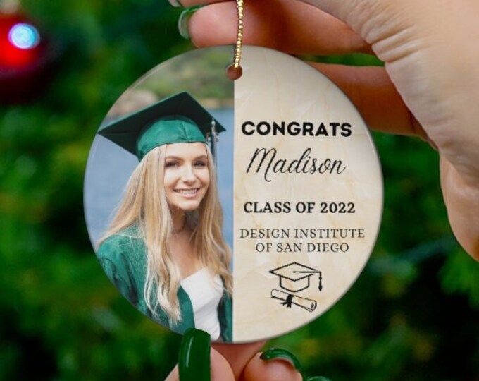 Class of 2025 Ornament for Christmas Personalized, Graduation Ornament With Photo , Senior