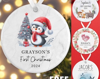 Baby First Christmas Ornaments Personalized Baby Gift Boy, Newborn Gifts Girl, Newborn Christmas Ornament, New Baby Boy Gift, Baby Girl Gift