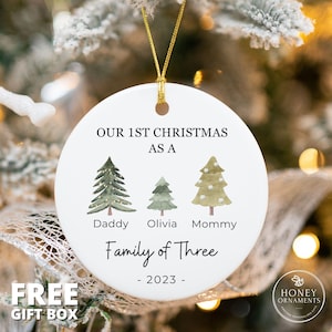 Family of Six Christmas Ornament, Personalized New Baby's First Christmas Ornament, Family of 6, First Christmas Ornament, Family Ornament