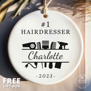 Personalized #1 Hairdresser Christmas Ornament, Hairdresser Gift, Hair Stylist Gift, Hairstylist Gift, Hairstylist Ornament, Custom Gift