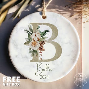 Personalized Letter Name Ornaments, 2025 Family Ornament, Custom Initial Ornament, Christmas gift, Family Keepsake, Monogram Ornament