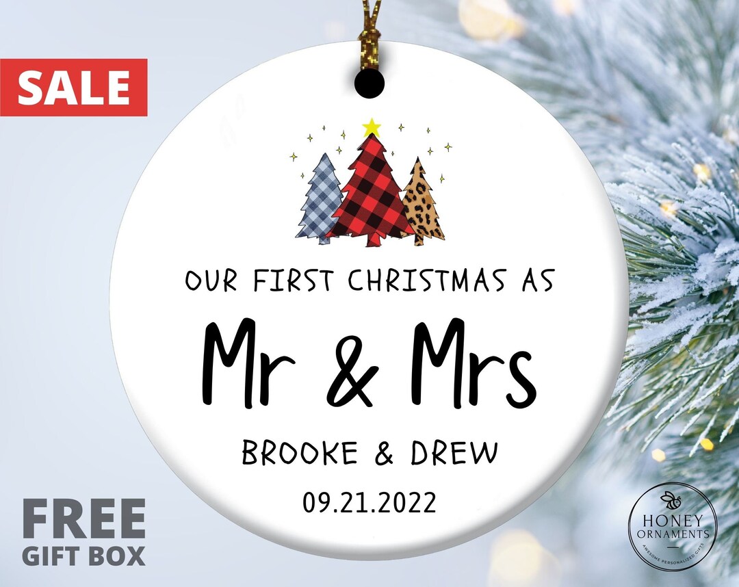 Personalized Married Ornament, Our First Christmas Married as Mr and ...