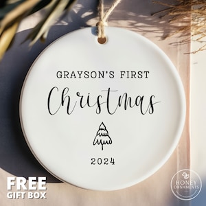 Personalized Baby&#39;s First Christmas Ornament - Custom Baby First Christmas Keepsake - Newborn Holiday Ornament - Baby&#39;s First Christmas Gift
