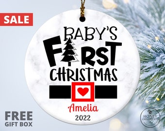 Baby's First Christmas Ornament, New Baby Ornament 2025, Personalized My First Christmas Baby Announcement, New Baby Girl Baby Boy Ornament