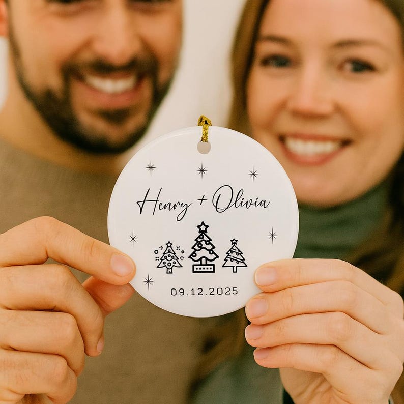 Personalized Engagement Ornament, Custom Engaged Gift, First Christmas Engaged Ornament, Engaged Couple Christmas Gift, Couple Keepsake 2025
