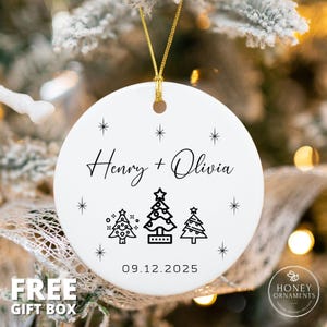 Personalized Engagement Ornament, Custom Engaged Gift, First Christmas Engaged Ornament, Engaged Couple Christmas Gift, Couple Keepsake 2025