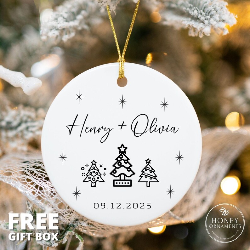 Personalized Engagement Ornament, Custom Engaged Gift, First Christmas Engaged Ornament, Engaged Couple Christmas Gift, Couple Keepsake 2025