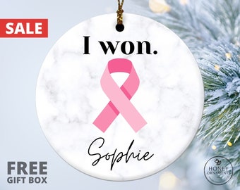 Breast Cancer Gifts, Personalized Cancer Survivor Gift, I Won Ornament, Custom Cancer Gift, Cancer Survivor Gift, Cancer Encouragement Gift