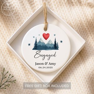 Engaged Ornament 2025 Personalized Engagement Gift Custom Couples Christmas Ornament First Christmas Engaged Keepsake Wedding Announcement