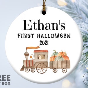 My First Halloween Ornament, Personalized Baby&#39;s First Halloween, Halloween Home Decor Gift, Custom Halloween Decorations, Newborn Baby Gift
