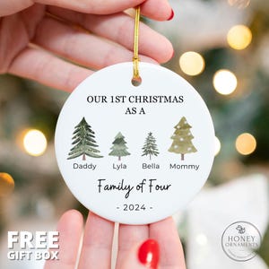 Family of Six Christmas Ornament, Personalized New Baby's First Christmas Ornament, Family of 6, First Christmas Ornament, Family Ornament