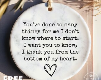 Personalized Thank You Ornament for Teacher, Nurse Appreciation Gift, Christmas Keepsake, Custom Ceramic Retirement Gift, Teacher Gift 2025