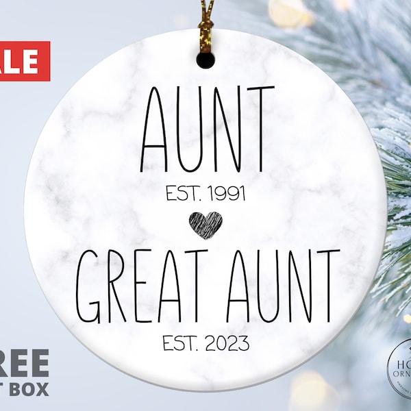 Aunt, Great Aunt Ornament, Pregnancy Reveal, Pregnancy Announcement, Future Aunt Gifts, New Baby Announcement, Custom Christmas Ornaments