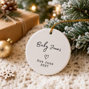 Expecting New Baby Ornament - Personalized Baby Due Christmas Ornament - New Baby Arrival Keepsake - Pregnancy Announcement Ornament
