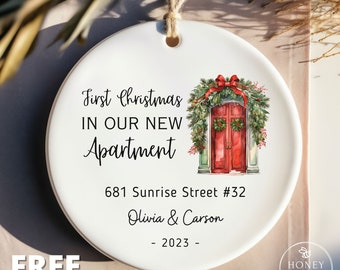 First Christmas in New Apartment Ornament, Personalized First Apartment, New Home Ornament, Christmas Homeowner Gift, Our New Apartment Gift