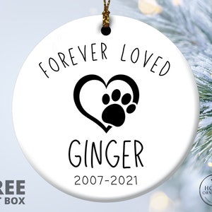 Pet Memorial Ornament, Personalized Dog Christmas Ornament, Personalized Cat Ornament, Custom Dog Name Ornament, Dog Memorial Ornament