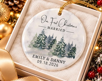 Married Ornament, Wedding Gift, Our First Christmas as Mr and Mrs Gift, Wedding Couples Ornament, First Married Christmas, Newlywed Gift